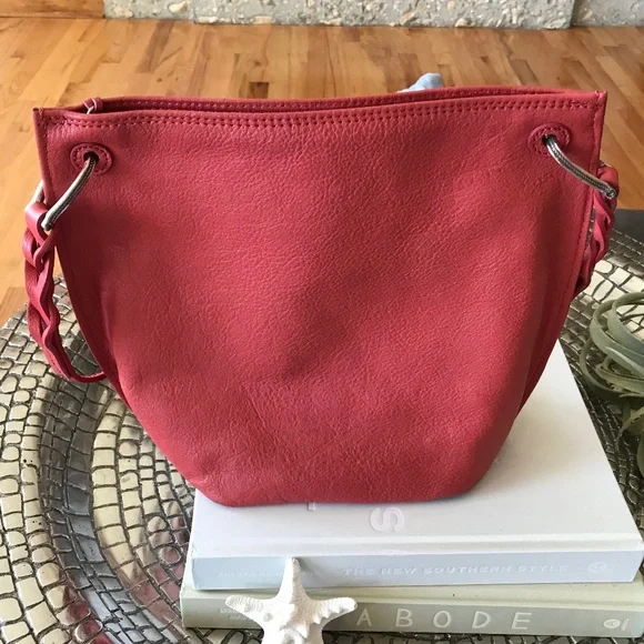 POPULAR 🔥BRIGHTON RED LEATHER BUTTERFLIES BOHO BAG - Picture 6 of 16